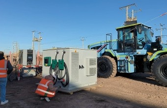 Energy equipment positioned at an outdoor work site