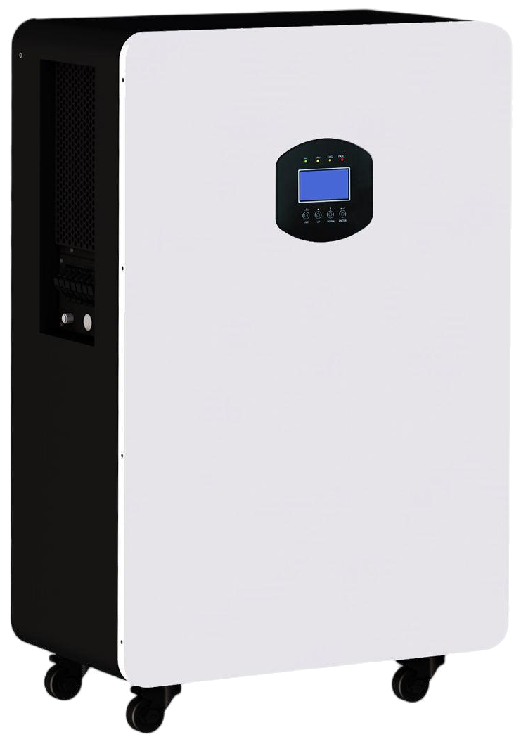 AINEGY 5 kWh LiFePO4 battery, opposite three-quarter view