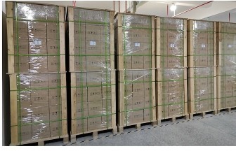 Stretch-wrapped pallets ready for dispatch