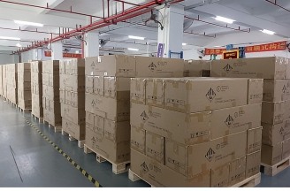 Carton stacks prepared for export