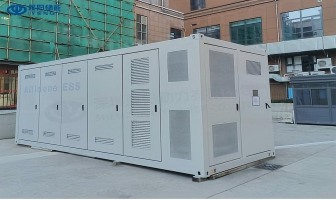 Outdoor ESS cabinets at factory yard