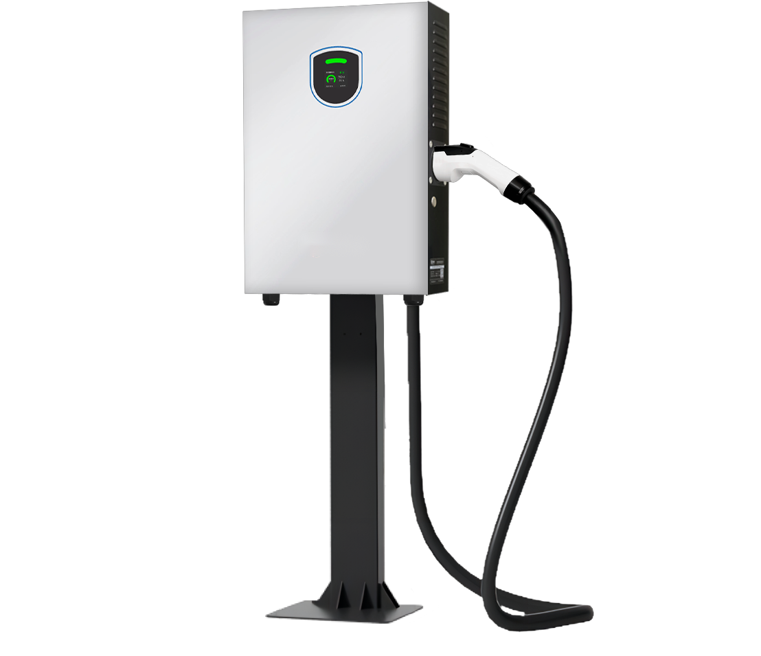 TRESUN-TECH 20/30kW DC EV charger floor-standing post three-quarter view