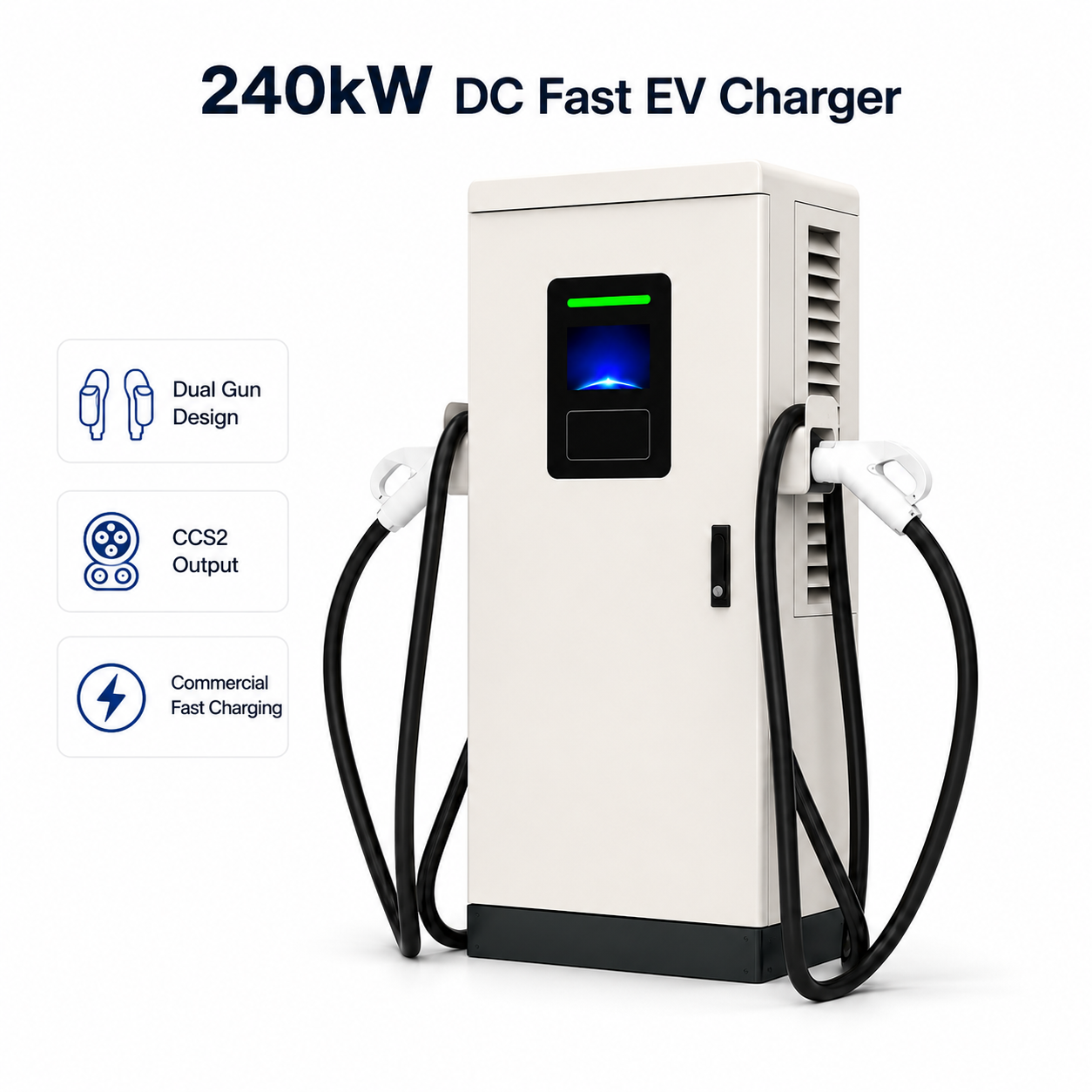 TRESUN-TECH 240kW DC fast EV charger with dual CCS2 guns
