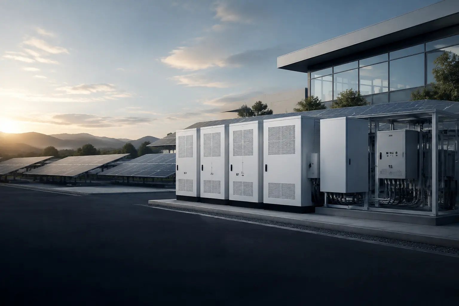 Commercial solar inverter and photovoltaic installation