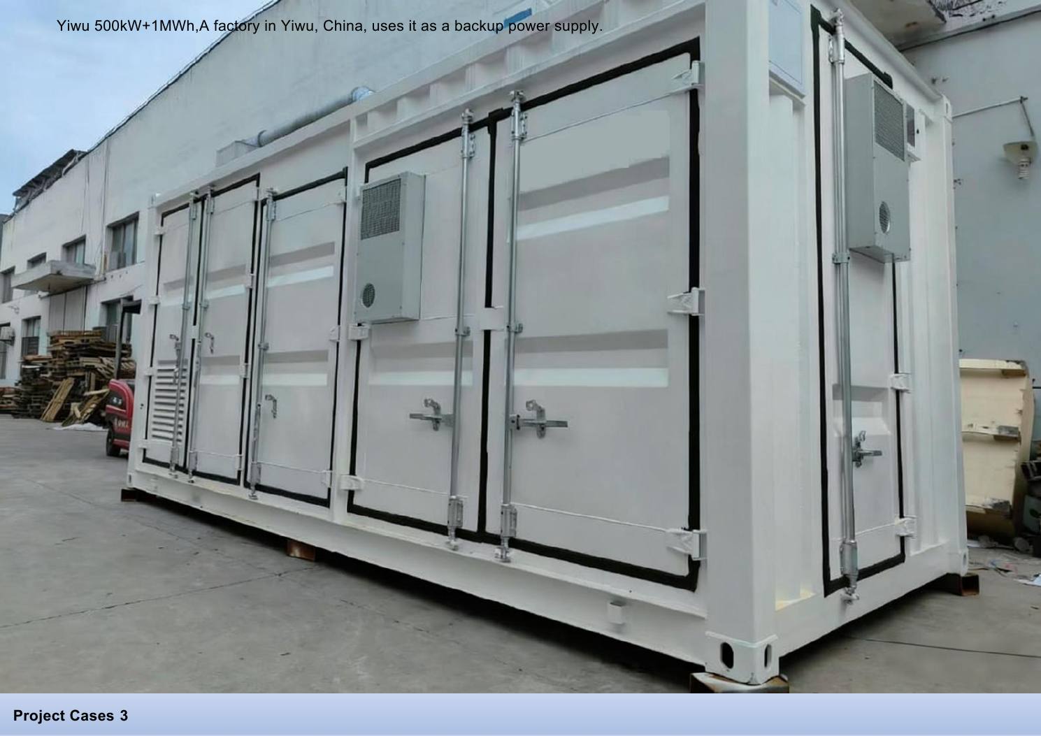Containerized energy storage application