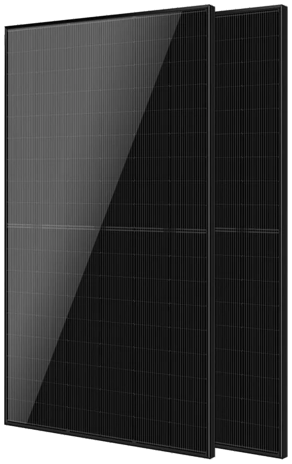 Techwise Solar TW-445HT-06 full-black solar module front and rear view